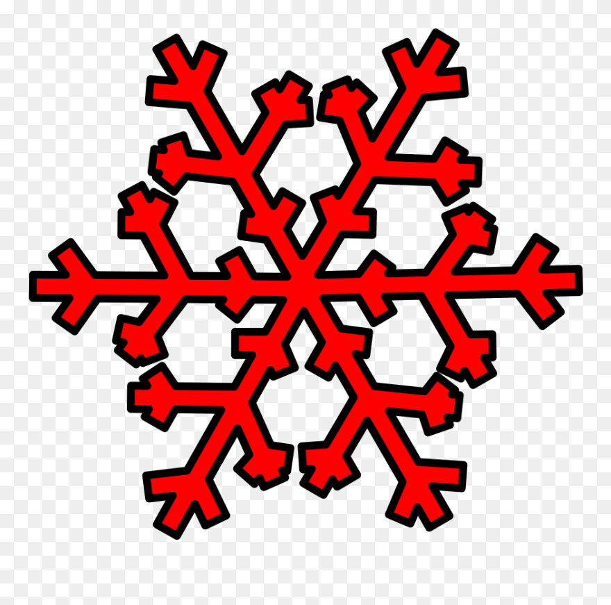 Red Snowflake Clip Art At Clker - Red Snowflake With Transparent Background - Png Download
