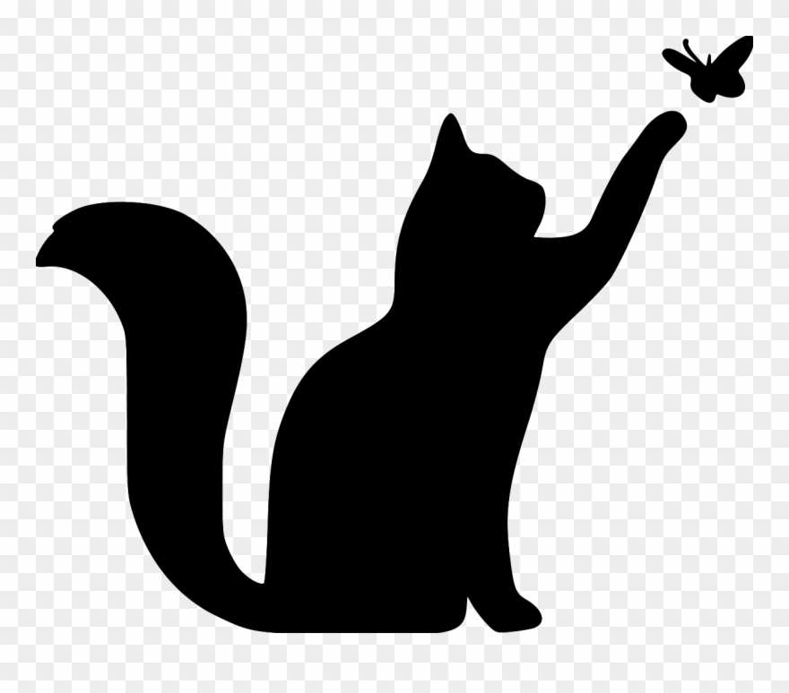 Silhouette Images, Animals Images, Dog Cat, Clip Art, - Playful Cat Cat Silhouette - Png Download