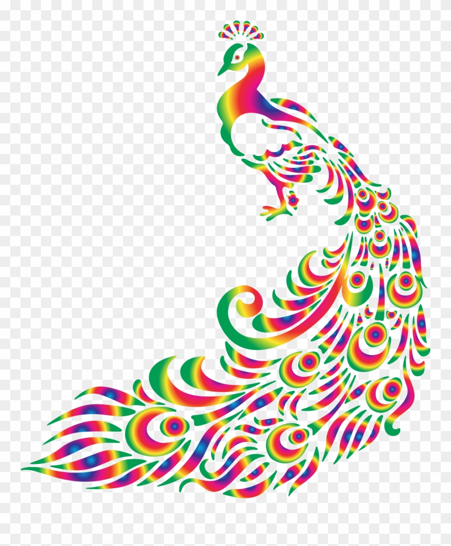 Clipart Colorful Peacock - Png Download