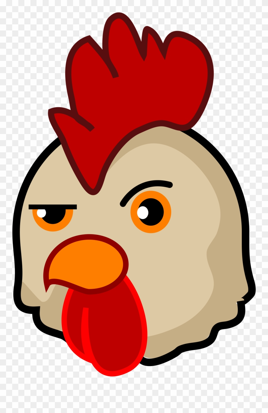 Rooster Icon - Chicken Head Cartoon Png Clipart