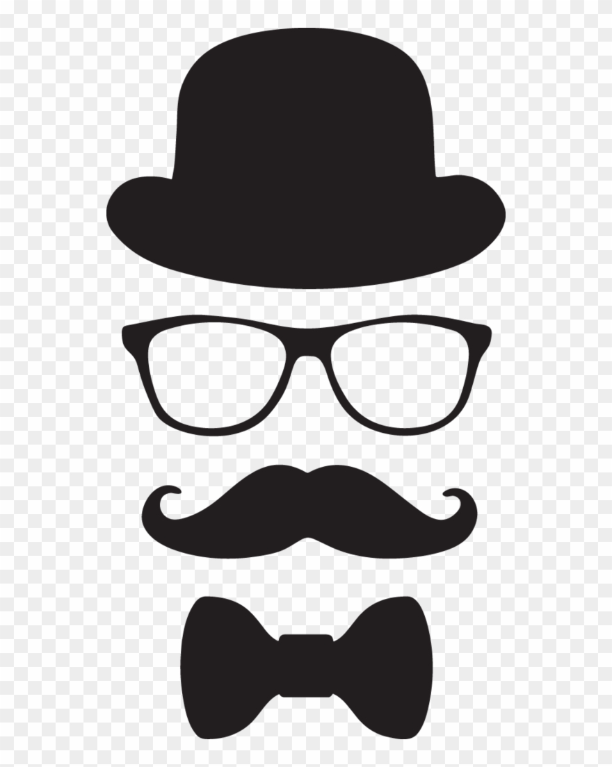 311ga Hat Glasses Mustache And Bow Tie Oldcuts Labor - Mustache And Bow Tie Clipart