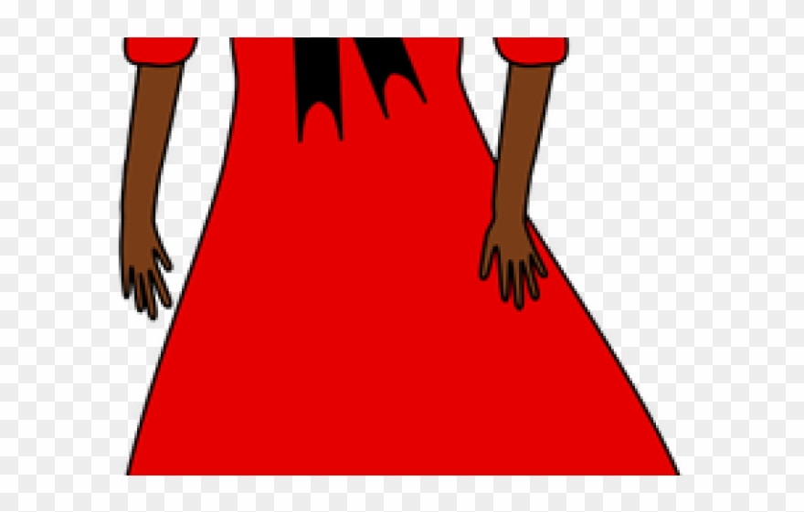 Red Dress Clipart Stand - Png Download