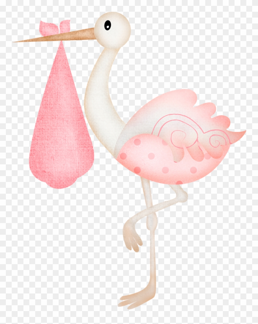 Clipart Stock Clipart Stork Carrying Baby - Stork Baby Shower Girl - Png Download