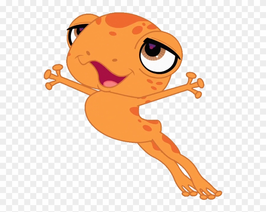 Vector Orange Cartoon Clipart Free - Orange Frog Cartoon - Png Download
