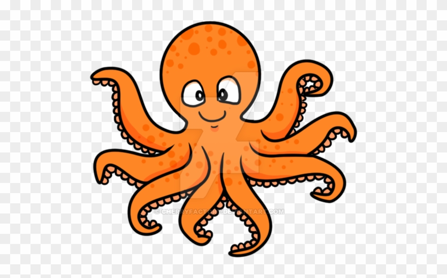 Clipart Friendly Pencil And - Orange Octopus Cartoon - Png Download