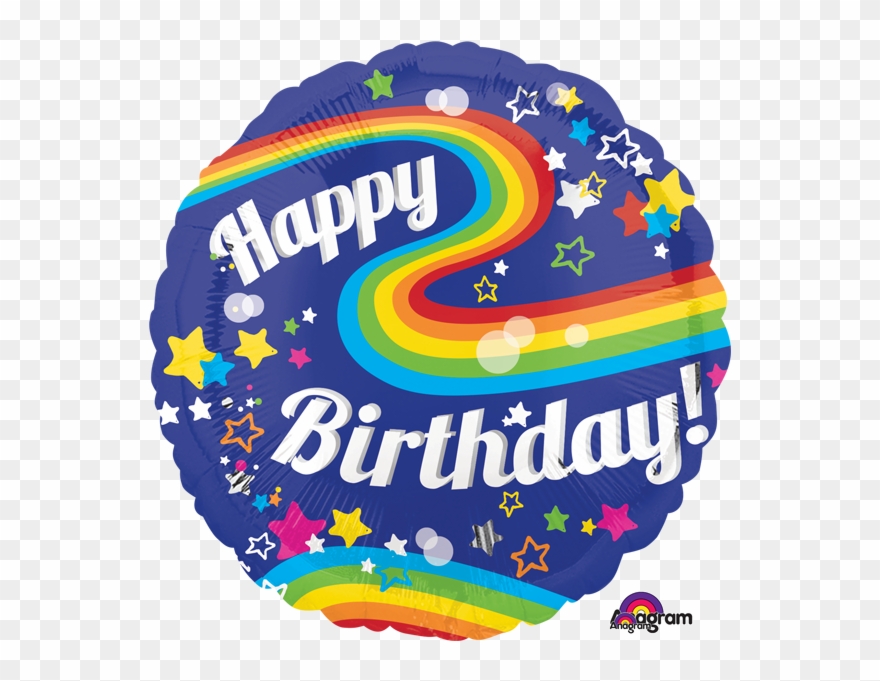 Colourful Rainbow Fun 28" Foil Balloon - Hbd Rainbow Clipart