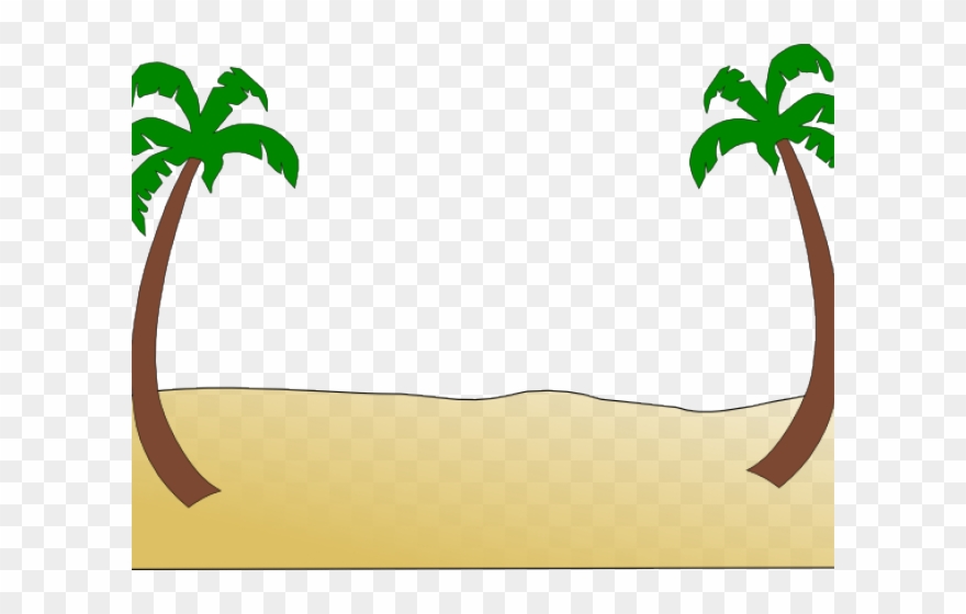 Desert Clipart Transparent - 3drose Dpp 181083 2 Image Of Cartoon Palm Trees Sun - Png Download