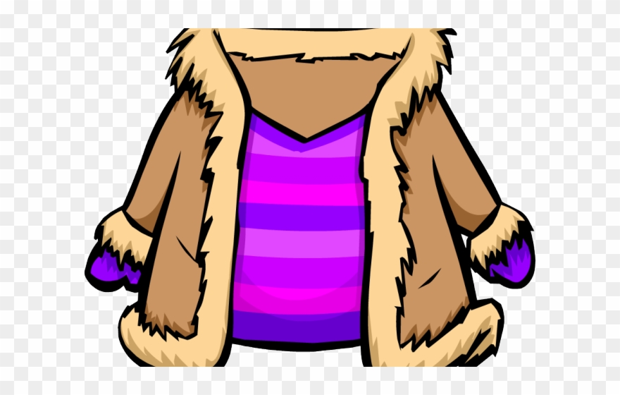 Jacket Clipart Fur Coat - Club Penguin Jacket - Png Download