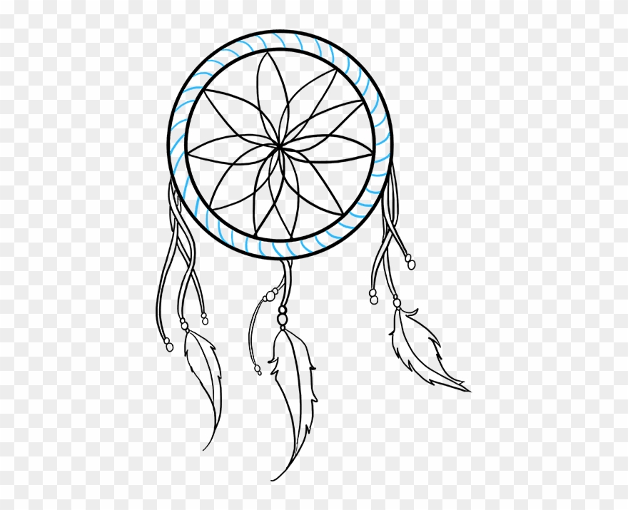 How To Draw Dream Catcher - Simple Dream Catcher Drawing Clipart