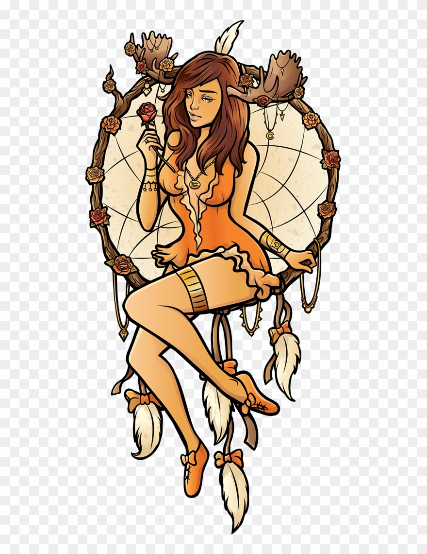 "dreamcatcher Girl" Street Art Piece On Behance - Girl Dream Catcher Art Clipart