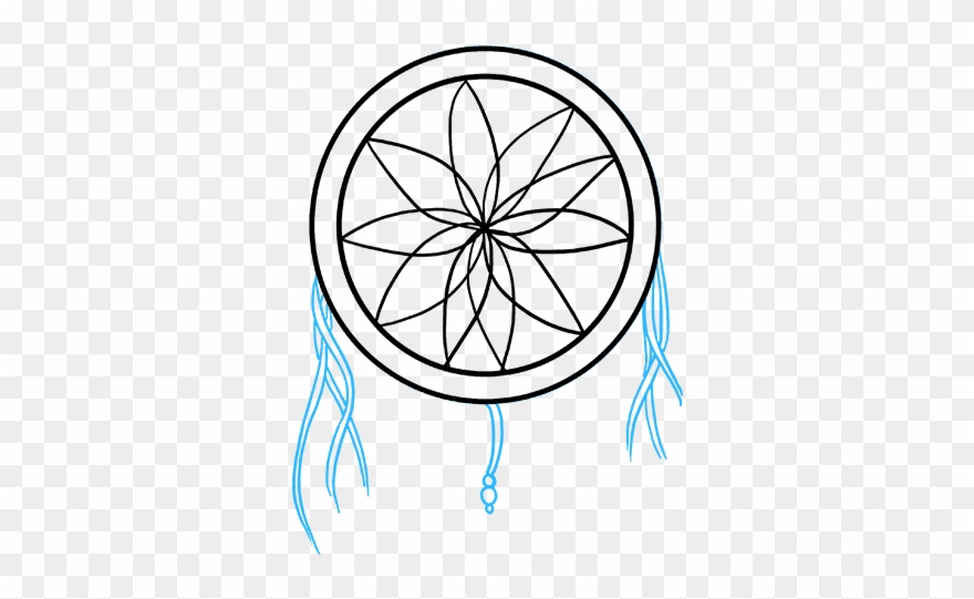 How To Draw Dream Catcher - Simple Dream Catcher Drawing Clipart