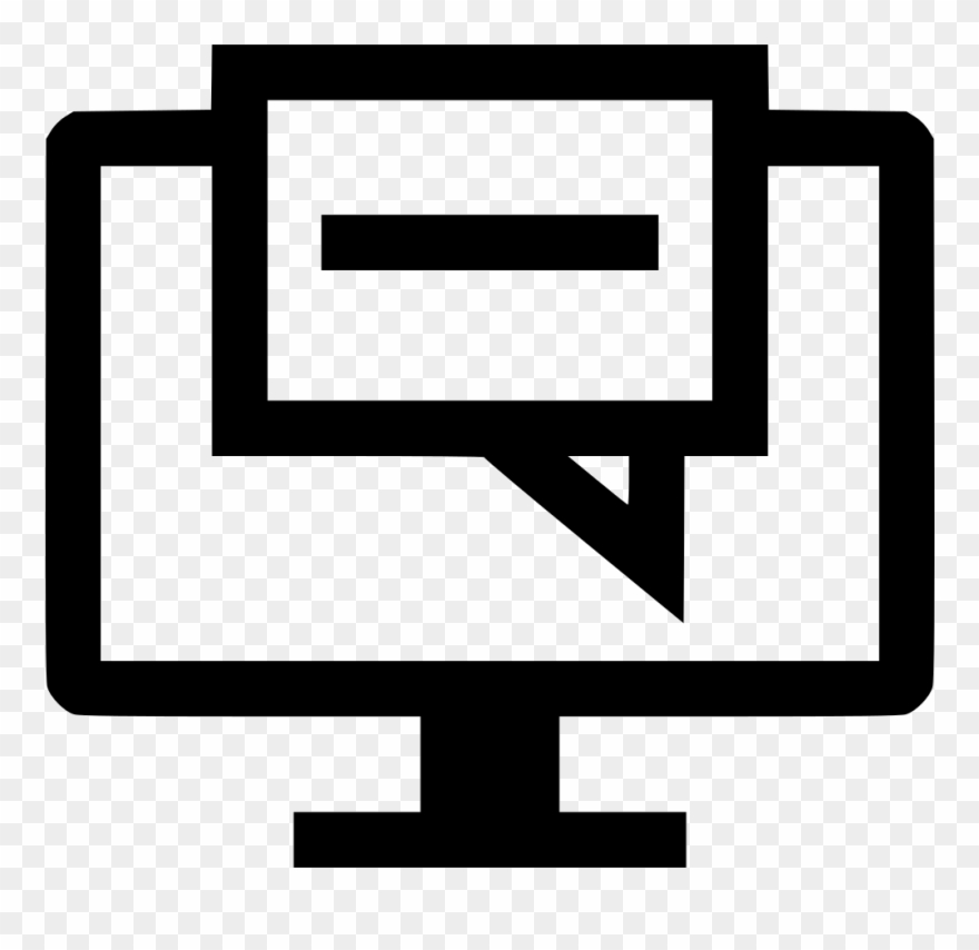 Chat Talk Sms Conversation Facebook Monitor Pc Svg - Online Chat Clipart