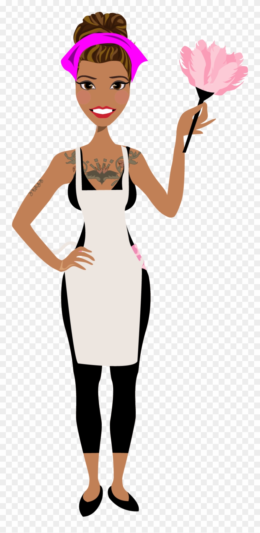 Png Library Custom Portrait Illustration Of - Cleaning Lady Clipart