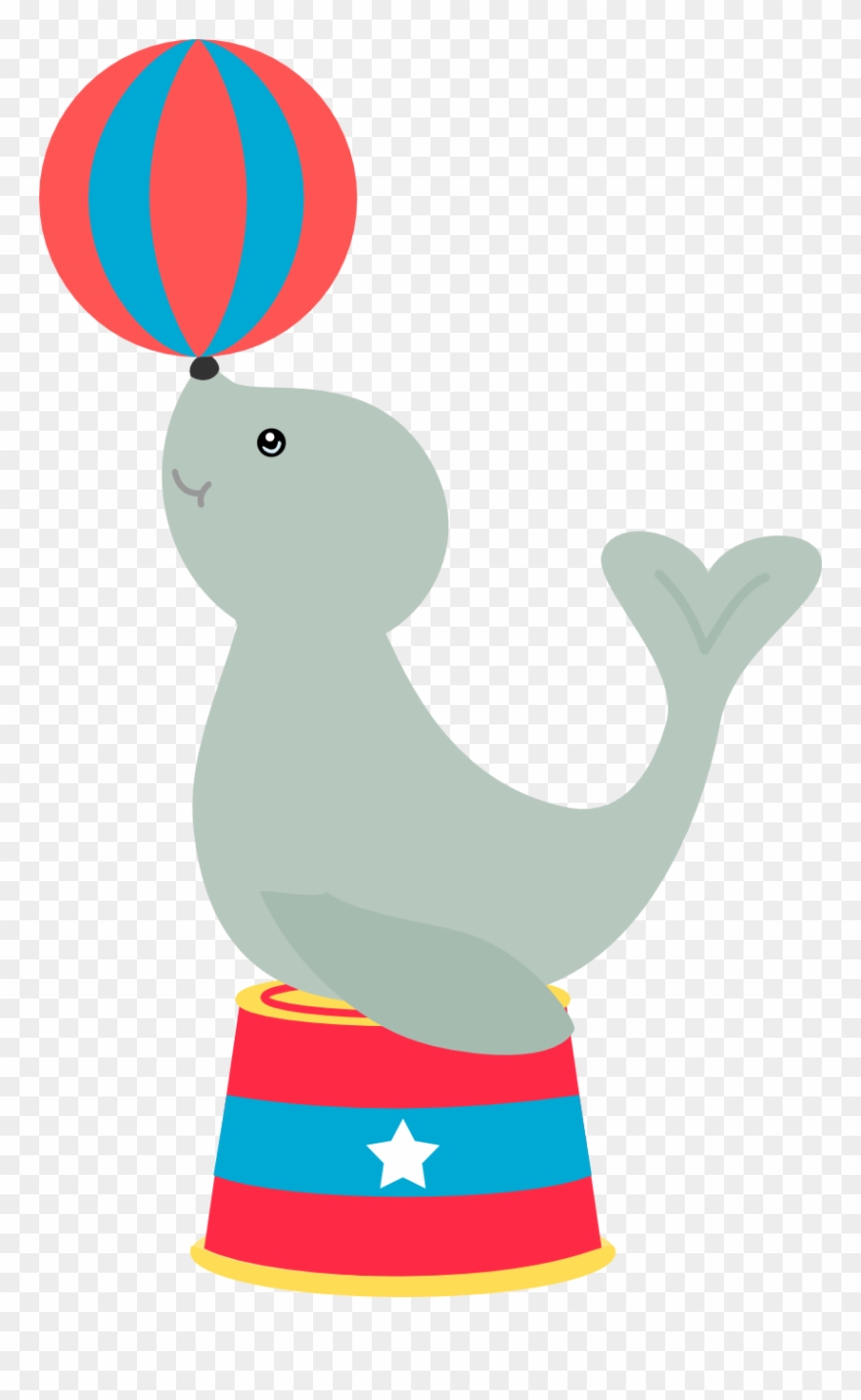 Circus Decorations, Carnival - Molde Foca Em Circo Eva Clipart