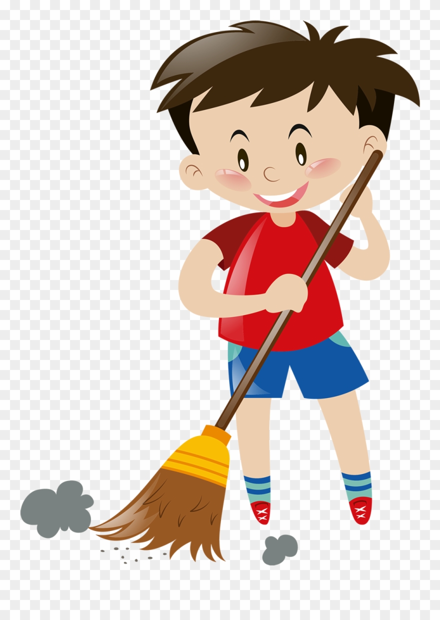 At Getdrawings Com Free For Personal Use - Boy Sweeping The Floor Clipart - Png Download