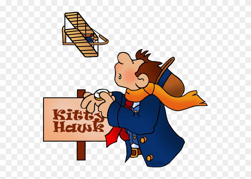 Kitty Hawk Cliparts - Cartoon Wright Brother Airplane - Png Download