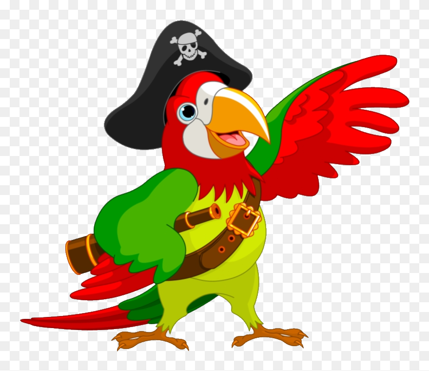 Pirate Parrot Piracy Jack Sparrow Clip Art - Pirate Parrot Clipart Free - Png Download