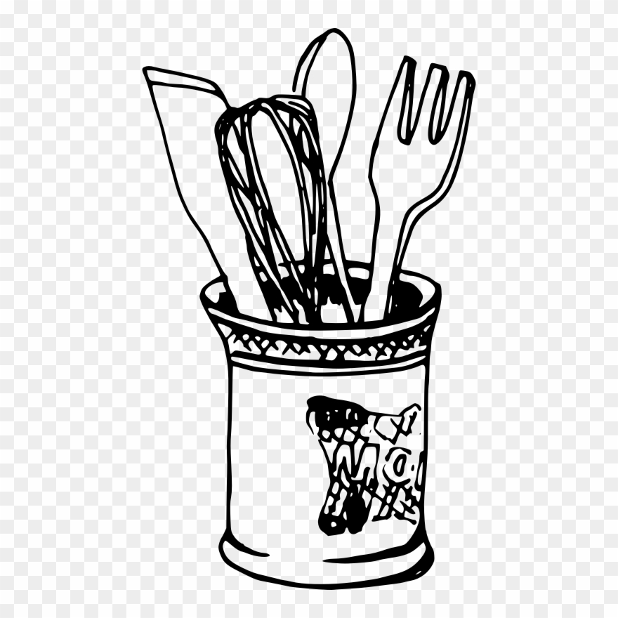 Knife And Fork Spoon Mixer - Spoon And Fork Drawing Png Clipart