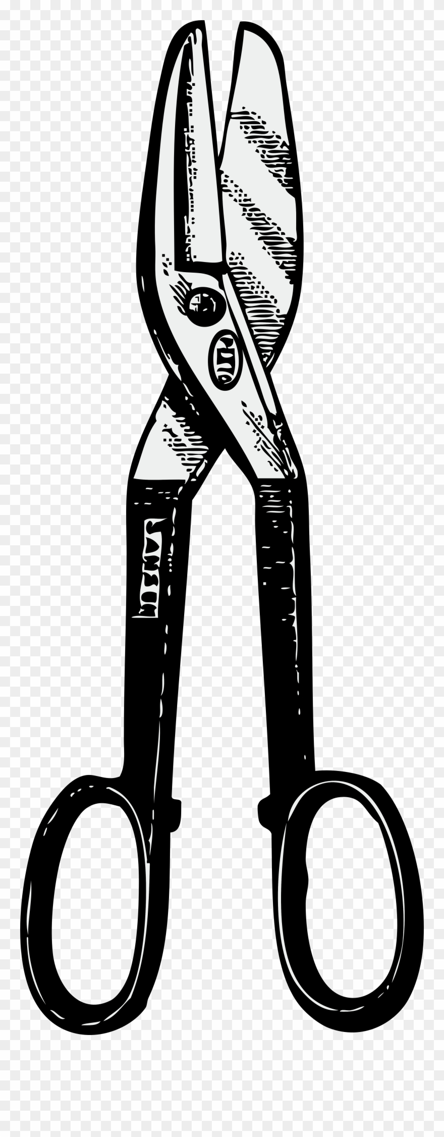 Clipart Info - Tin Snips Black And White - Png Download