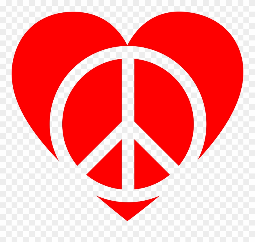 Peace Sign Clipart Red - Peace Heart - Png Download