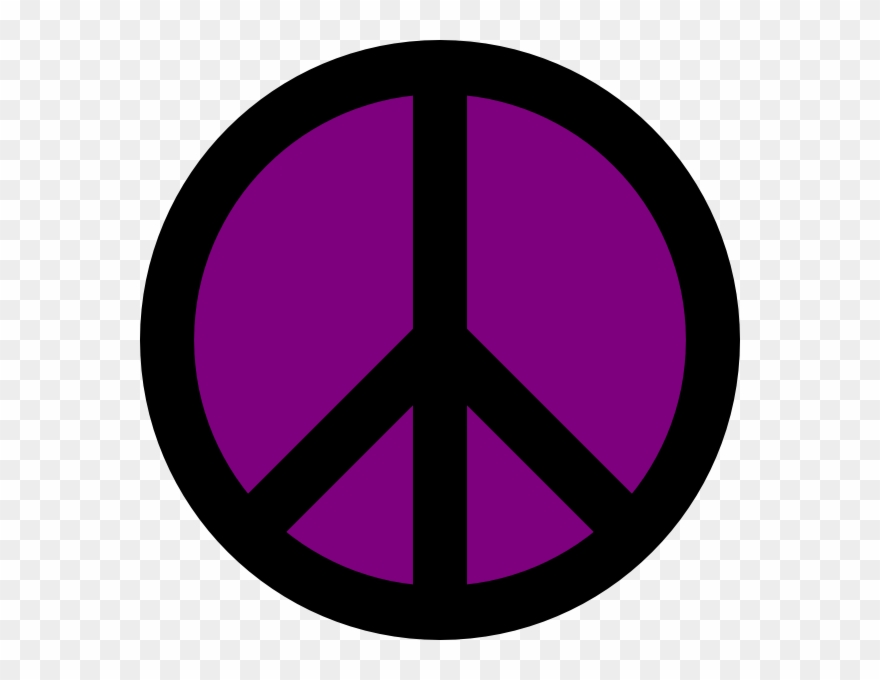 Peace Sign Clipart Small - Purple Peace Sign Clipart - Png Download