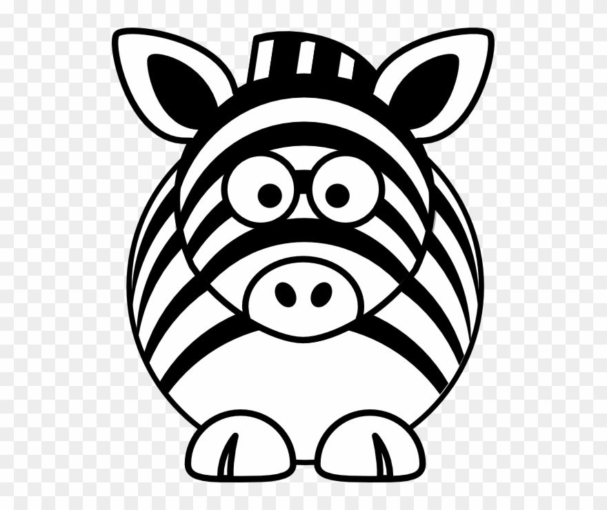 Cartoon Zebra Black White Line - Cartoon Zebra Black And White Clipart