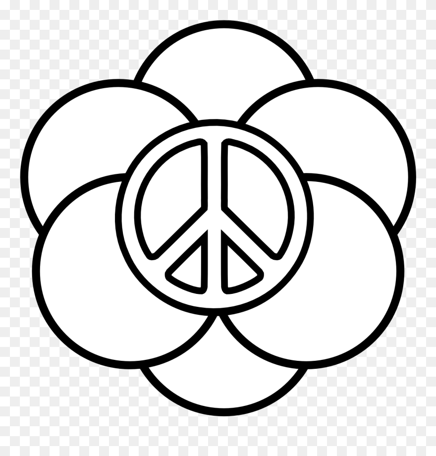 Coloring Pictures Of Peace Signs - Easy Drawing Of A Peace Sign Clipart