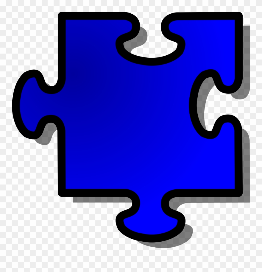 Free Blue Jigsaw Piece 11 - Red Jigsaw Piece 10 Clipart