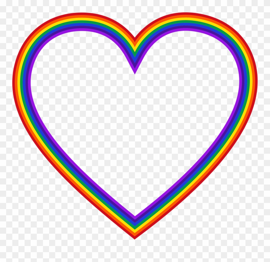 Heart Clip Art Clipart - Rainbow Heart Transparent Background - Png Download