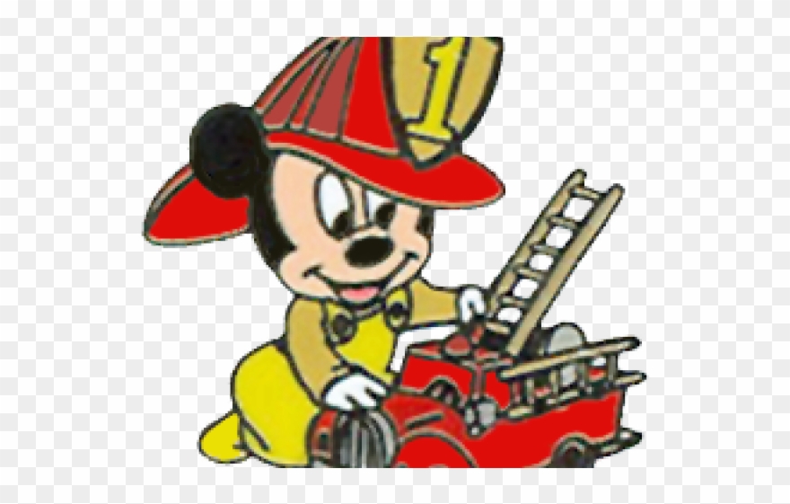 Fire Truck Clipart Mickey Mouse - Drawing - Png Download