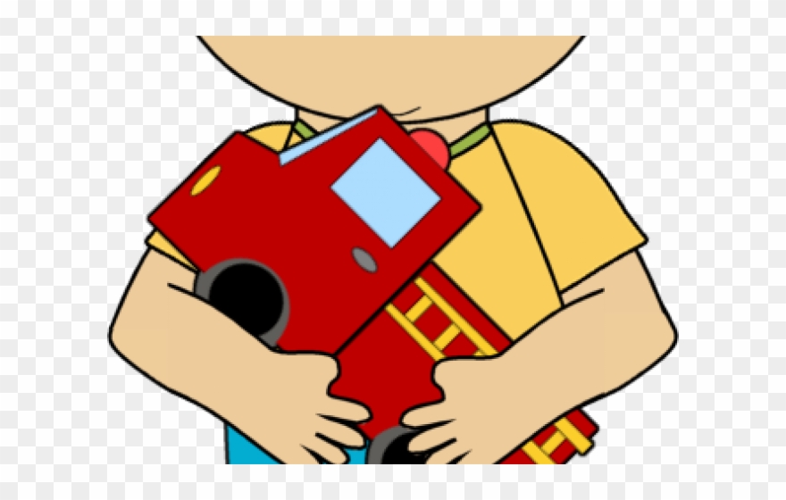 Fire Truck Clipart Boy - Boy With Firetruck Clipart - Png Download