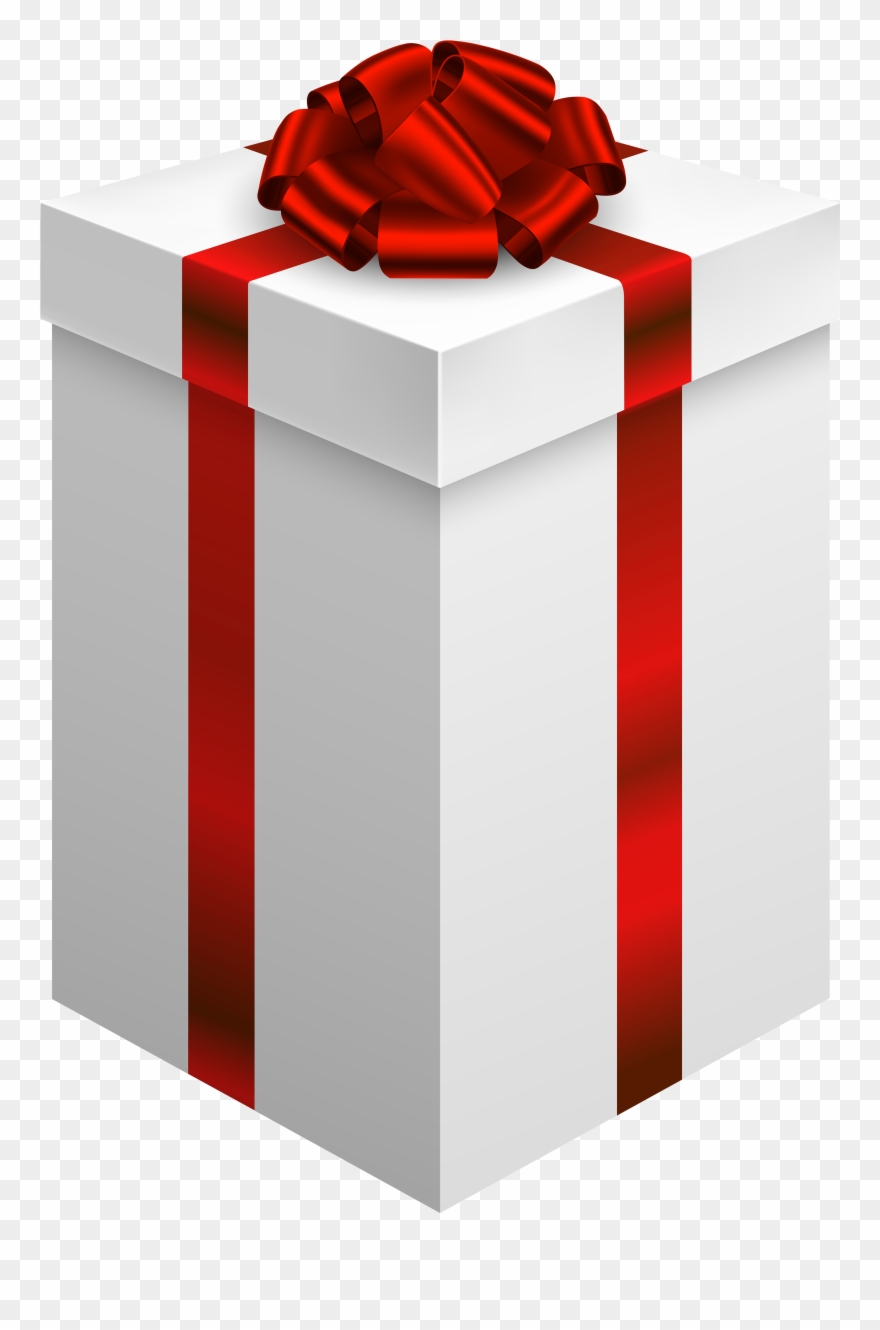 Gift Box With Red Bow Png Clipart - Gift Clip Art Transparent Png