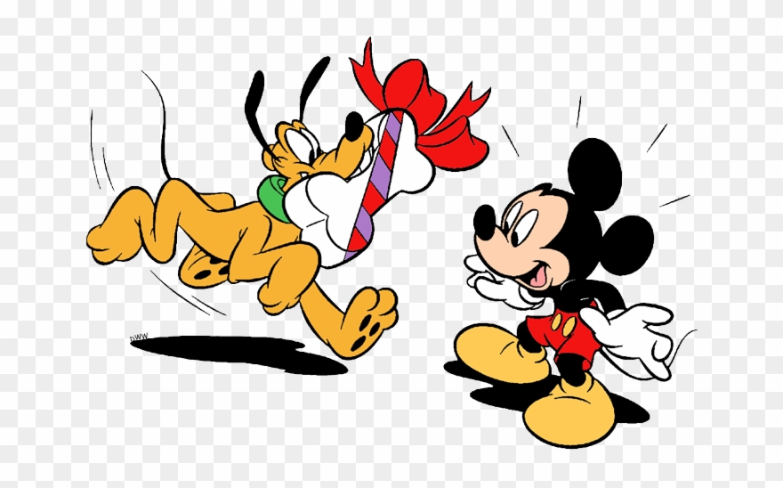 Clip Art Of Pluto Bringing Mickey Mouse A Birthday - Mickey Mouse - Png Download