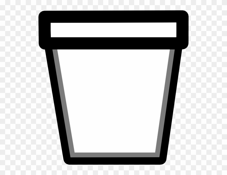Flower Pot Outline Clipart - Png Download