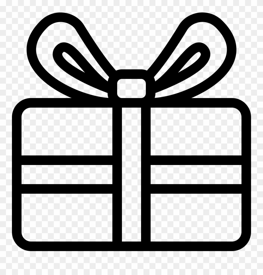Gift Clipart Christmas Icons - Black And White Christmas Present - Png Download