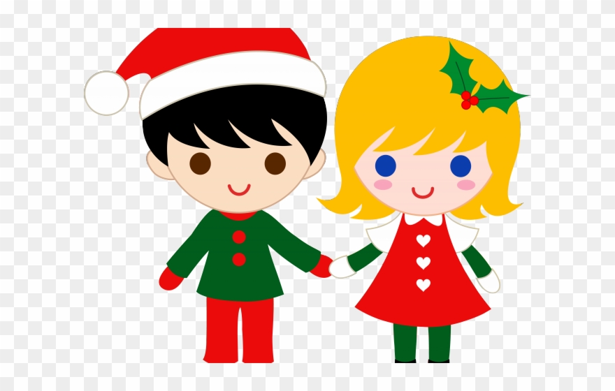 Christmas Clipart Couple - Boys And Girls Clipart Free - Png Download
