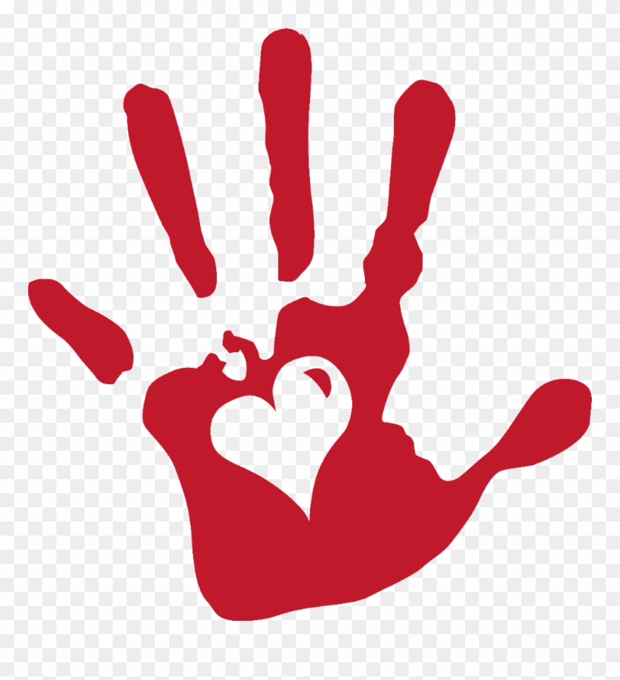 Help Clipart - Hand Print - Png Download