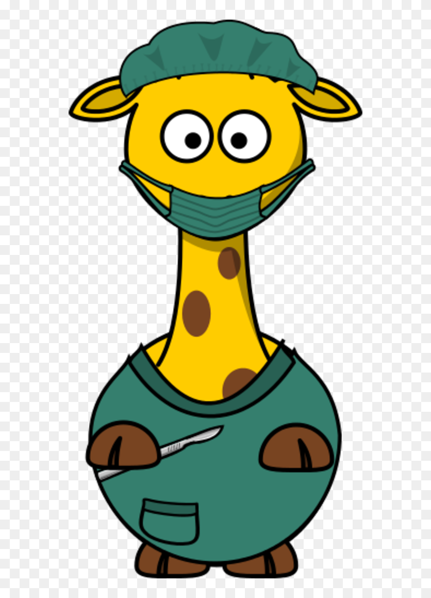Net Clip Art Giraffe Arzt Clipartist - Giraffe Doctor - Png Download