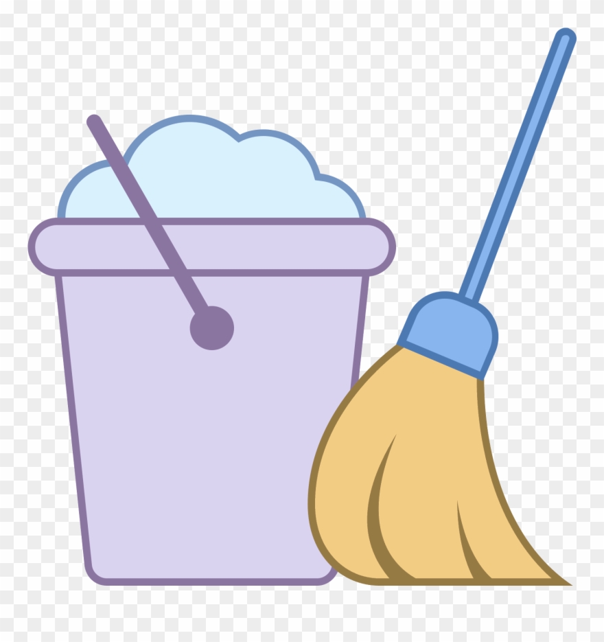A Housekeeping Icon Is A Bucket And A Mop Next To Each - Housekeeping Clipart