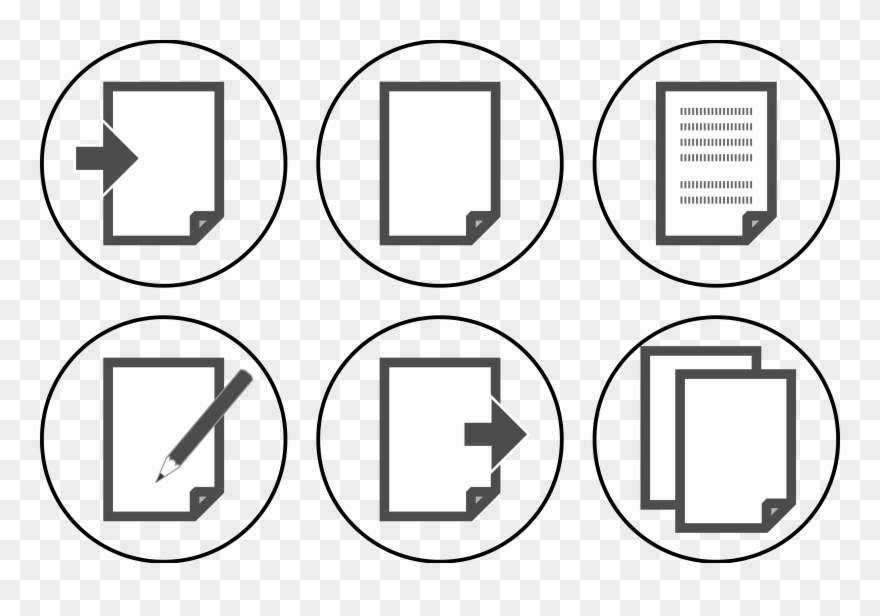 Clipart Icon Set Document - Icon Document Long Black And White - Png Download