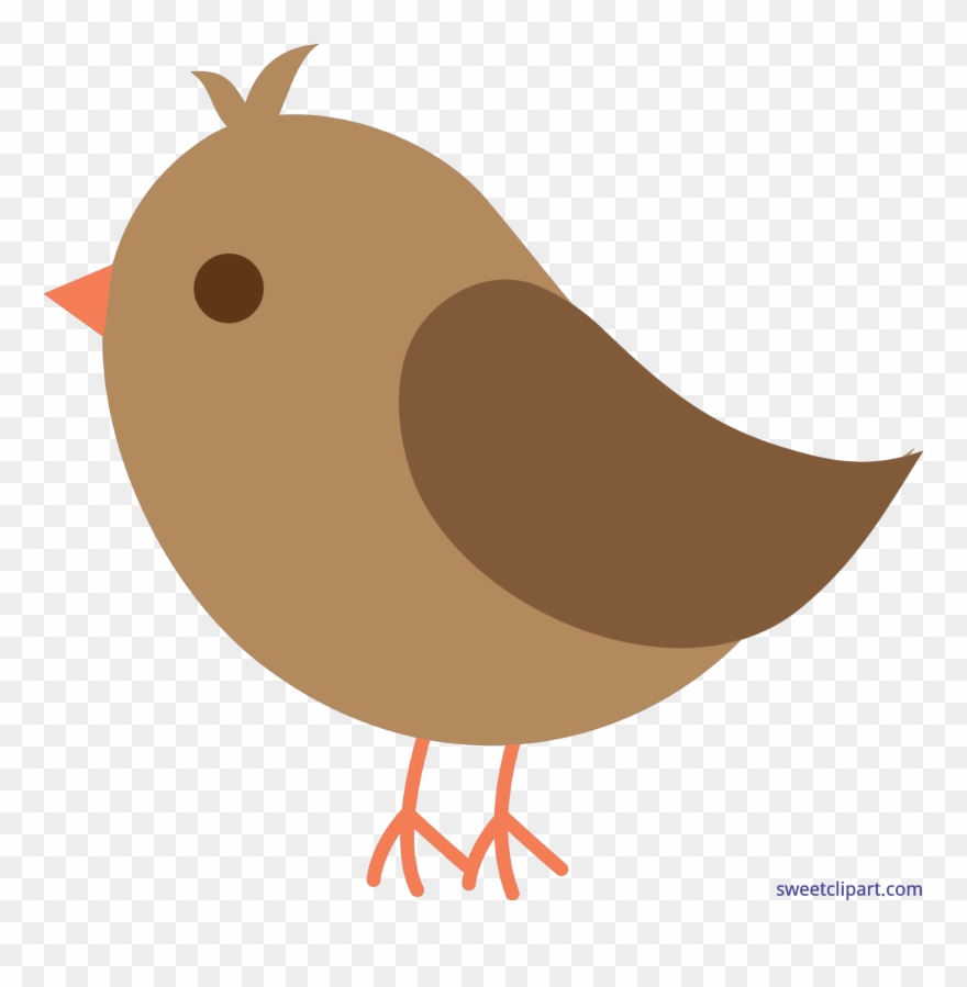 Bird Brown Cute Clip Art Clipart - Blue Bird Baby Shower - Png Download