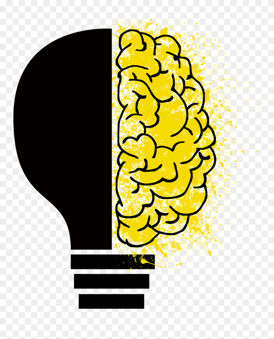 Half Light Bulb Half Brain Clipart