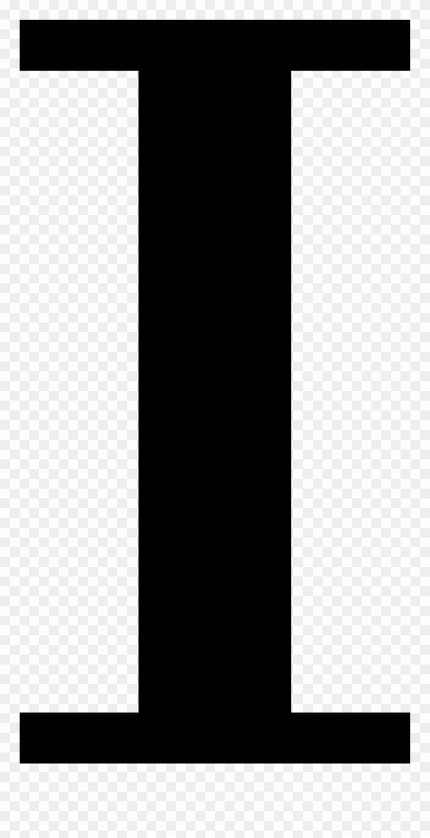 Letter I In Black And White Clipart