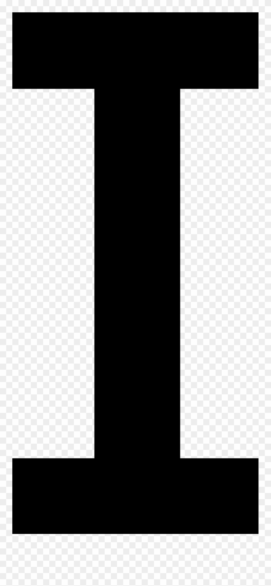 Letter I In Black And White Clipart