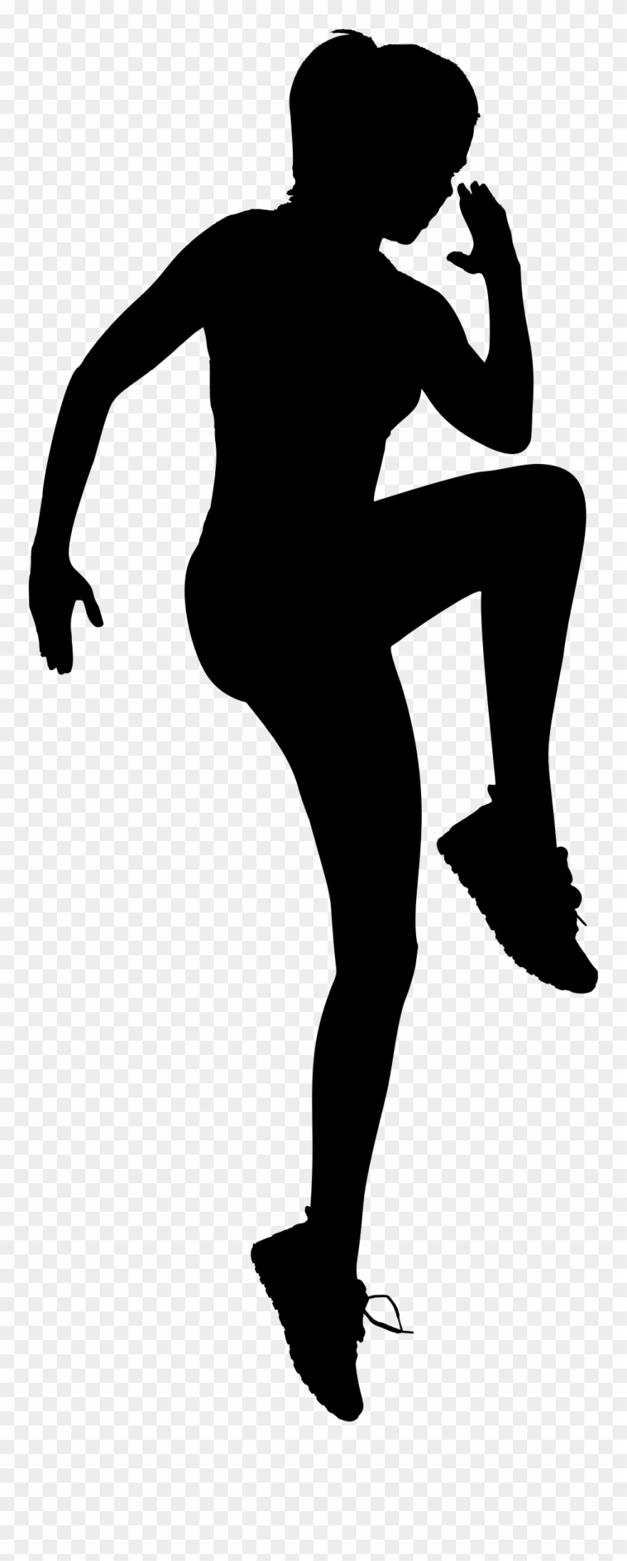 Silhouette Clip Art At - Exercising Silhouette - Png Download