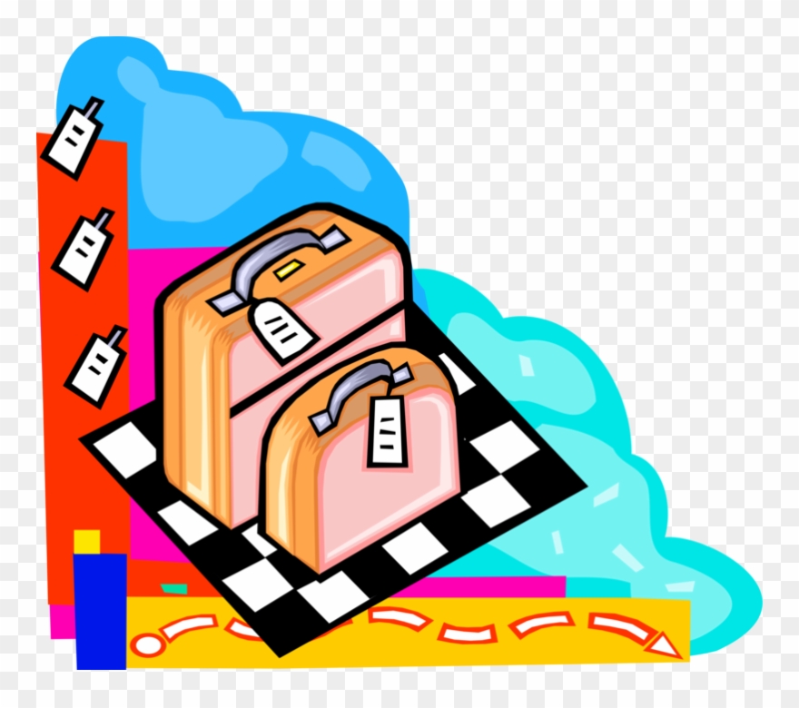 Vector Illustration Of Traveler's Baggage Or Luggage Clipart