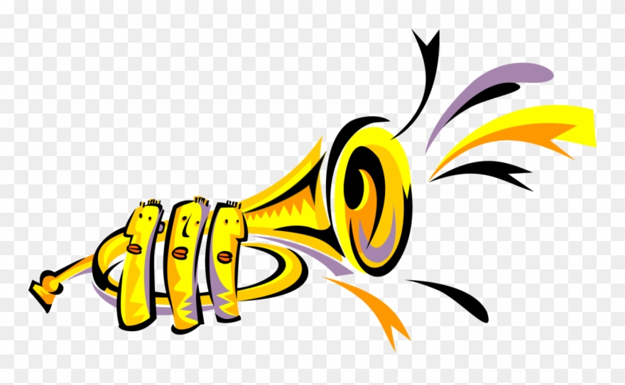Vector Illustration Of Trumpet Horn Brass Musical Instrument Clipart