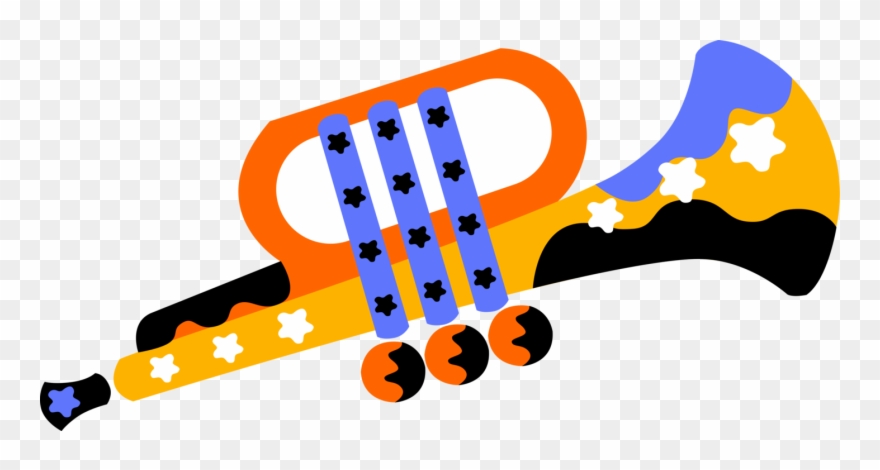 Vector Illustration Of Trumpet Horn Brass Musical Instrument Clipart