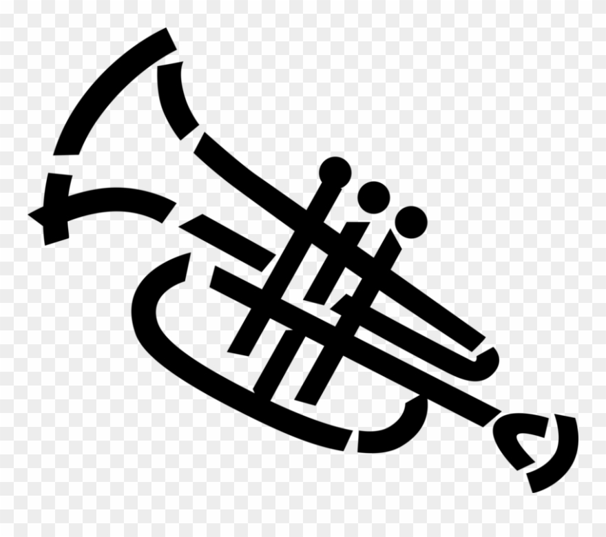 Vector Illustration Of Trumpet Horn Brass Musical Instrument Clipart