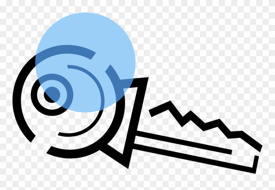 Vector Illustration Of Security Key Unlocks Padlock Clipart